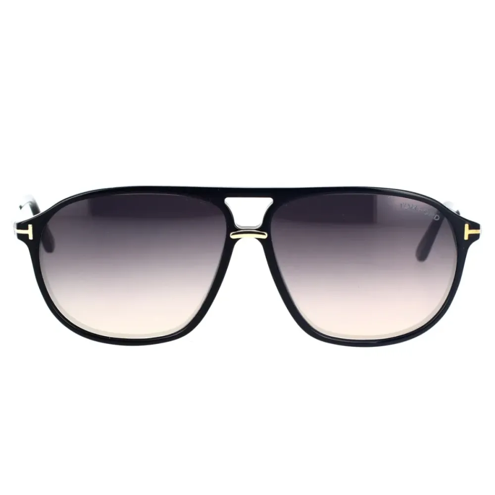 Heren Tom Ford Zonnebrillen^Navigator zonnebril met grijze lenzen