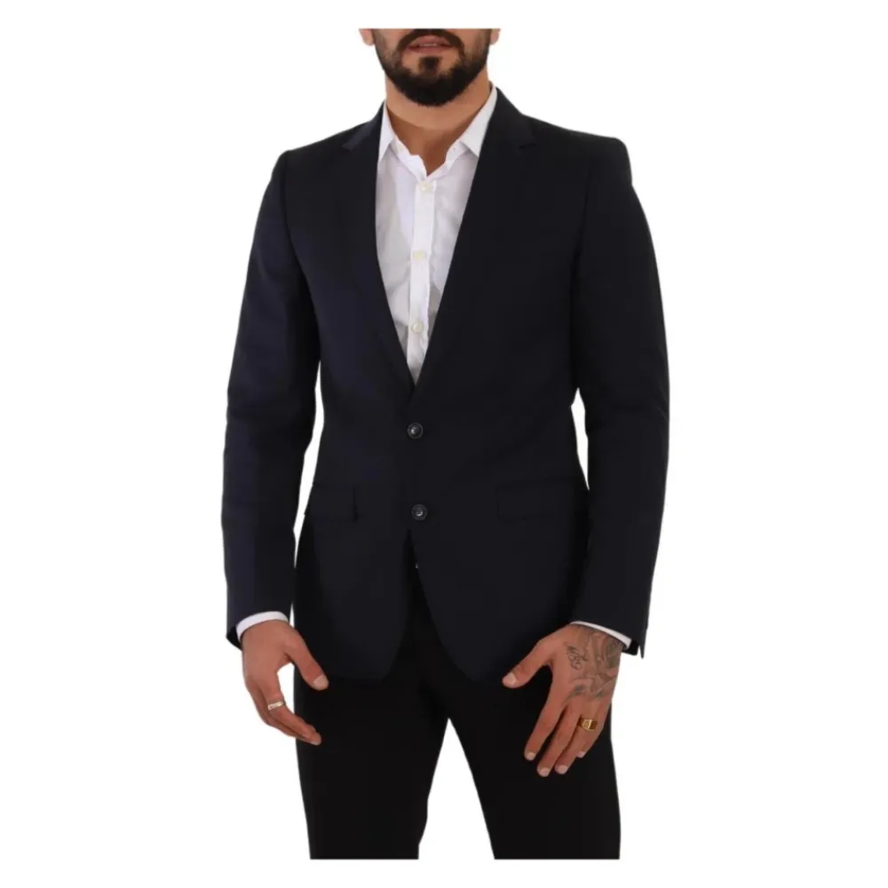 Heren Dolce & Gabbana Navy e Twee-Knoop Blazer