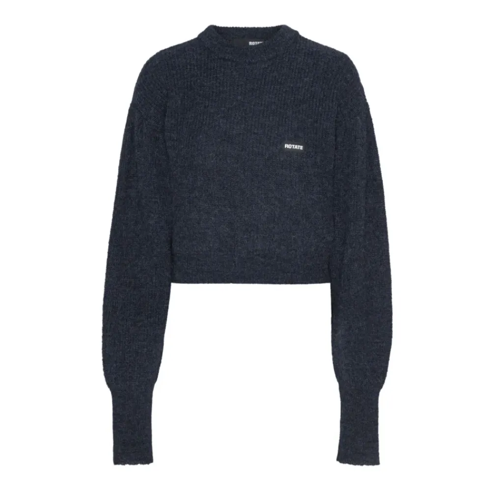DAMES ROTATE Birger Christensen Truien & Vesten^Navy Blue Ribbed Sweater Vrouwen