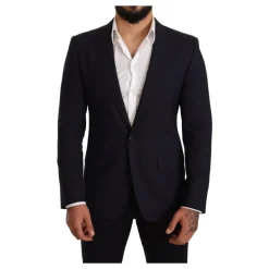 Heren Dolce & Gabbana Kostuums^Navy Blue Wool Slim Fit MARTINI Blazer