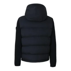 Heren Stone Island Navy Gewatteerde Hoodiejas Ghost