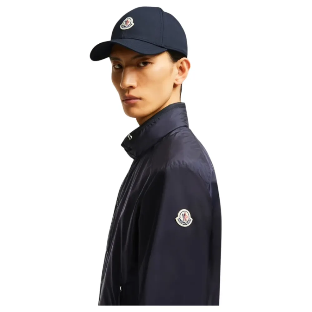 Heren Moncler Petten^Navy Katoenen Baseballpet