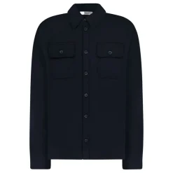 Heren FLÂNEUR Overhemden^Navy Shirt met Rubber Patch