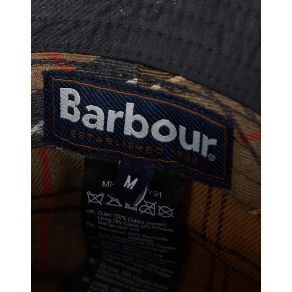 DAMES Barbour Hoeden^Navy Wax Emmerhoed Waterdicht Katoen