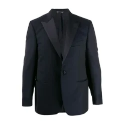 Heren Canali Navy Wool Tailored Suit Jacket