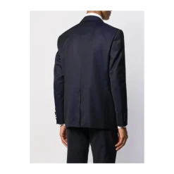 Heren Canali Navy Wool Tailored Suit Jacket