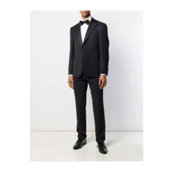 Heren Canali Navy Wool Tailored Suit Jacket