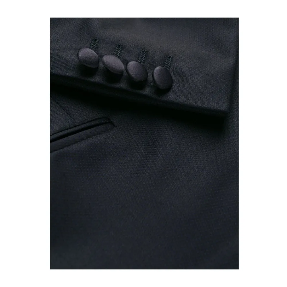 Heren Canali Navy Wool Tailored Suit Jacket