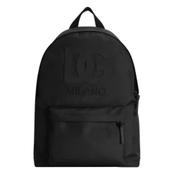 Heren Dolce & Gabbana Rugzakken^Nylon Rugzak met Rubberen Patch