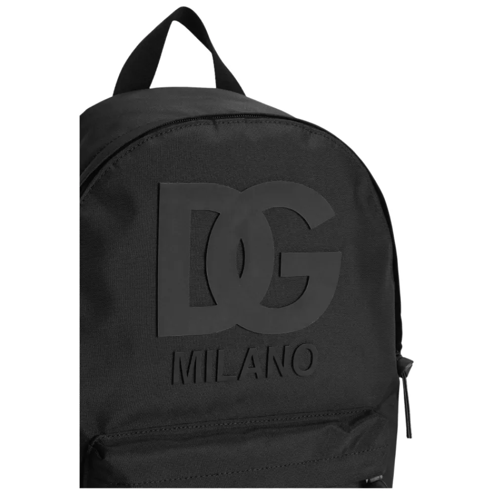 Heren Dolce & Gabbana Rugzakken^Nylon Rugzak met Rubberen Patch