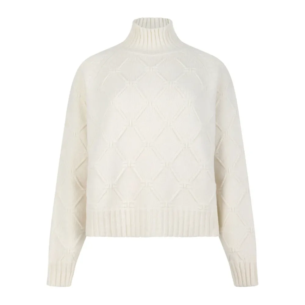 DAMES Elisabetta Franchi Truien & Vesten^Off White High Neck Sweater