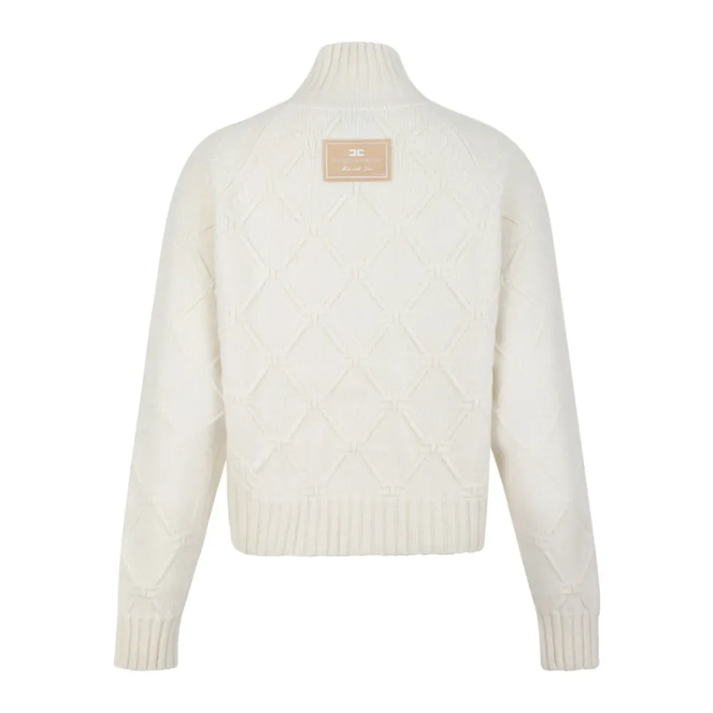 DAMES Elisabetta Franchi Truien & Vesten^Off White High Neck Sweater
