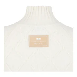 DAMES Elisabetta Franchi Truien & Vesten^Off White High Neck Sweater
