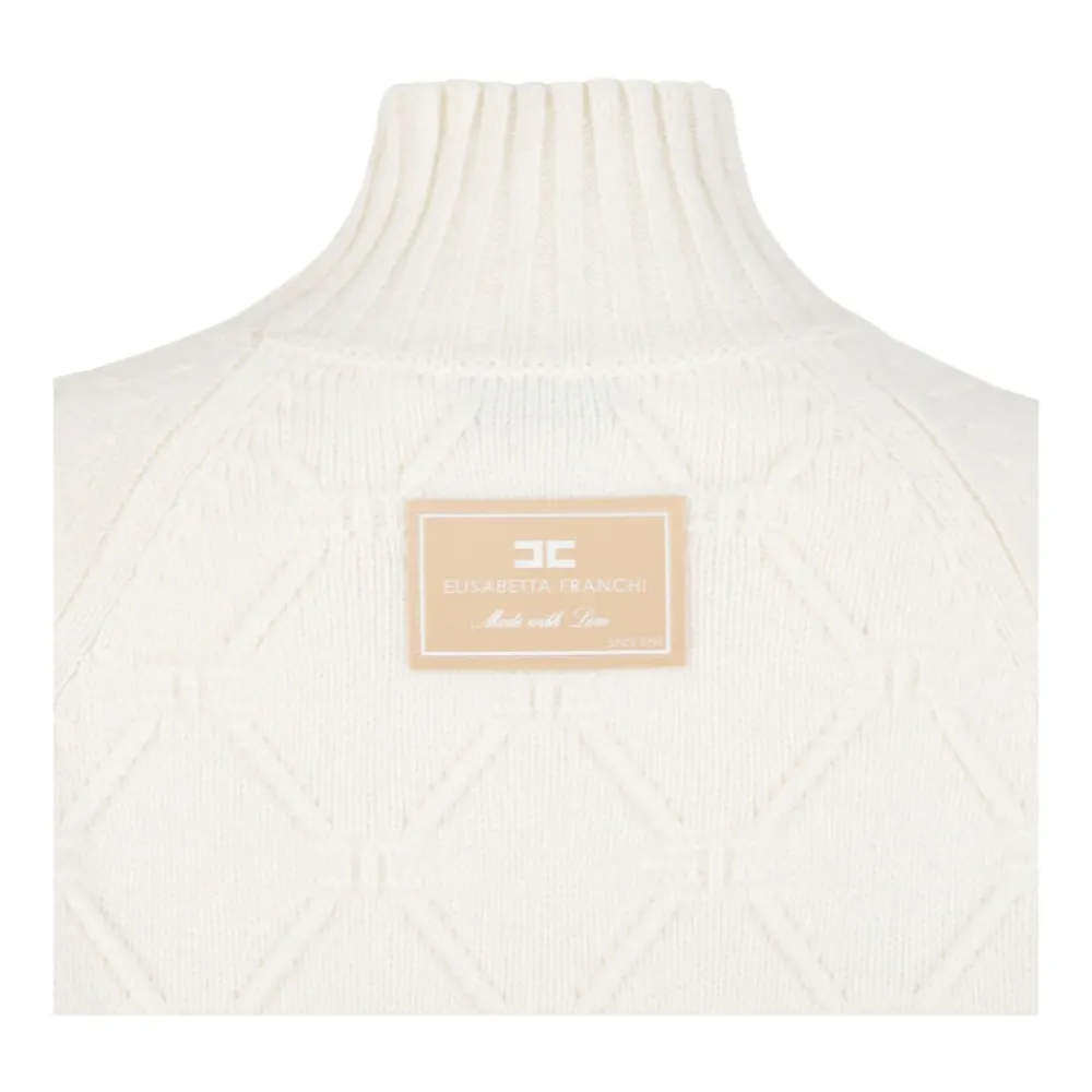 DAMES Elisabetta Franchi Truien & Vesten^Off White High Neck Sweater