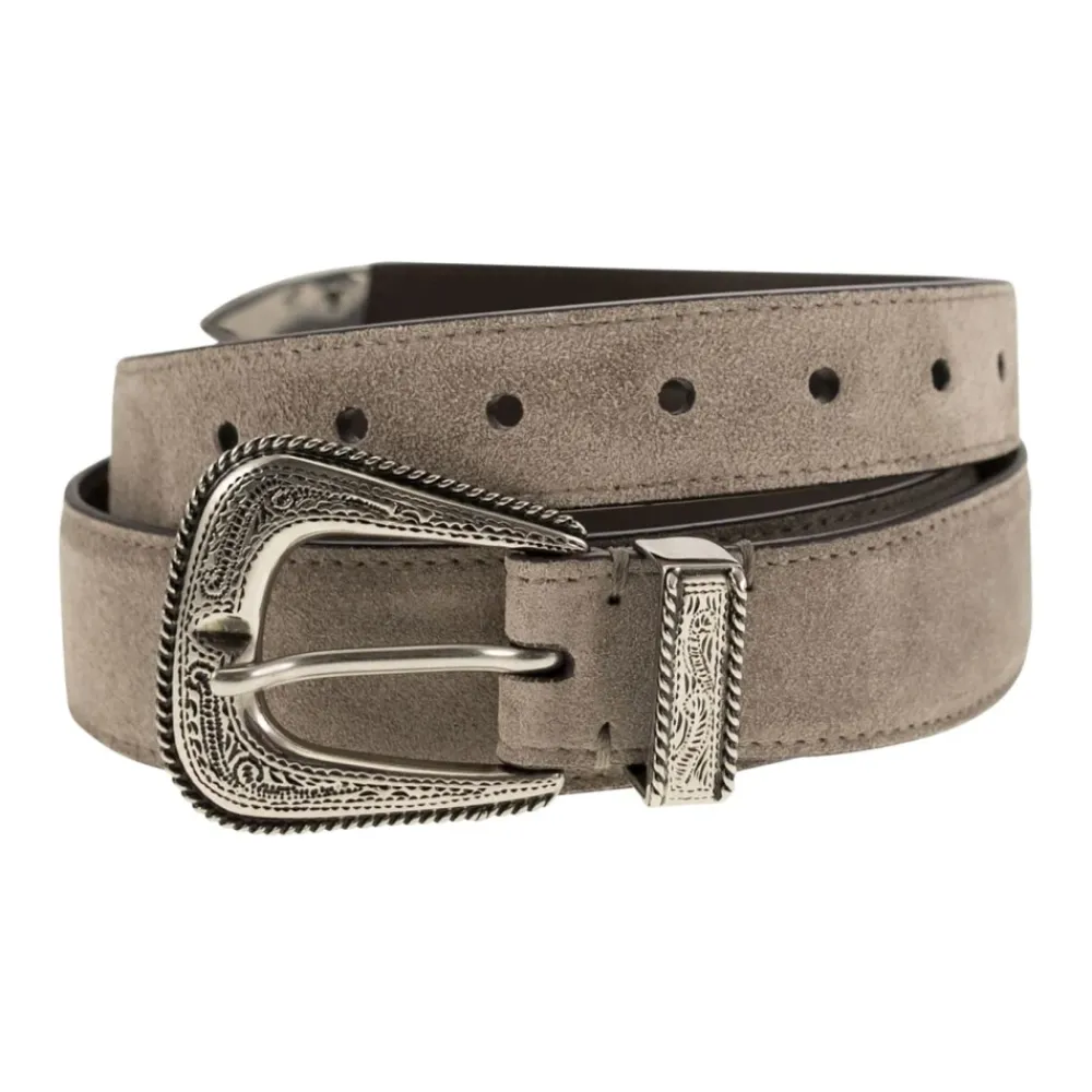 Heren Brunello Cucinelli Omgekeerde Leren Riem Met Bewerkte Gesp En Neuskap