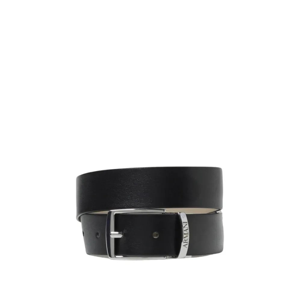 Emporio Armani Omkeerbare leren riem met gesp
