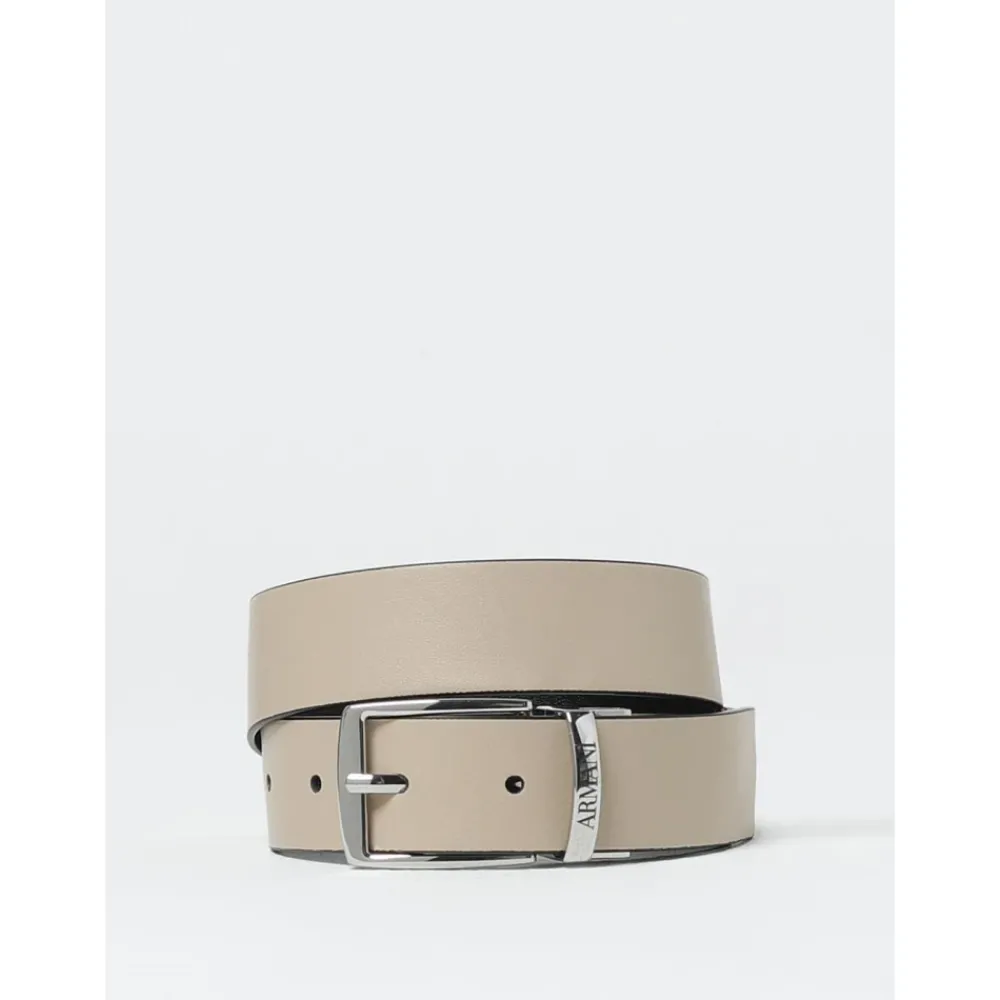 Emporio Armani Omkeerbare leren riem met gesp