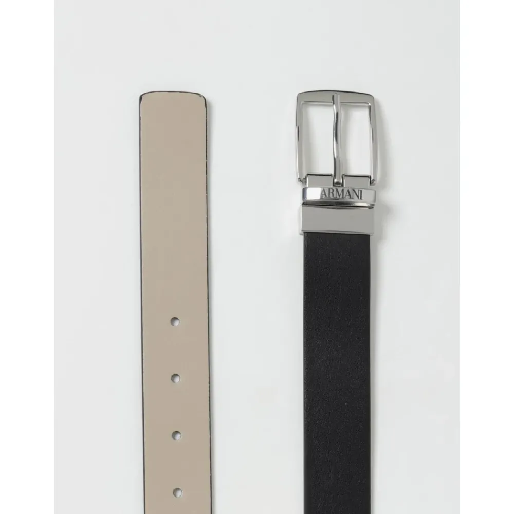 Emporio Armani Omkeerbare leren riem met gesp