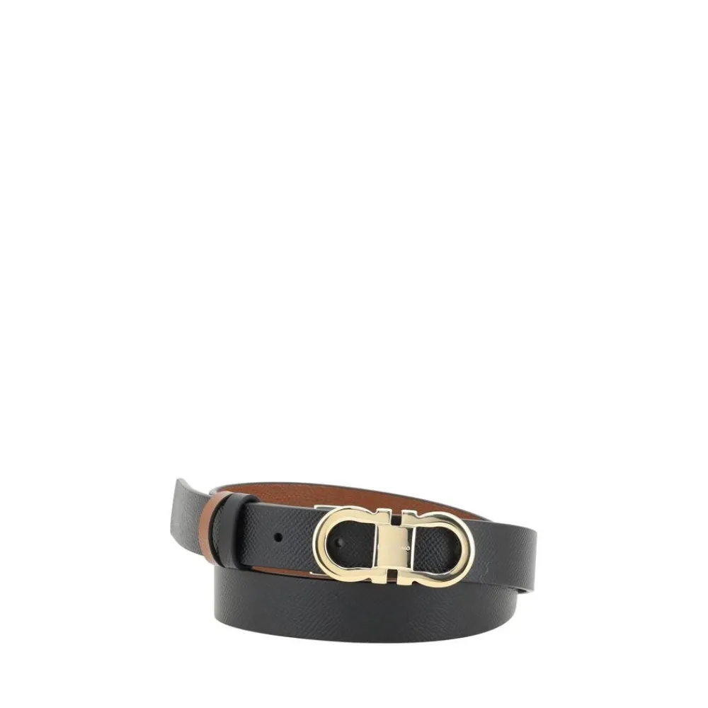 DAMES Ferragamo Riemen^Omkeerbare leren riem met Gancini-gesp