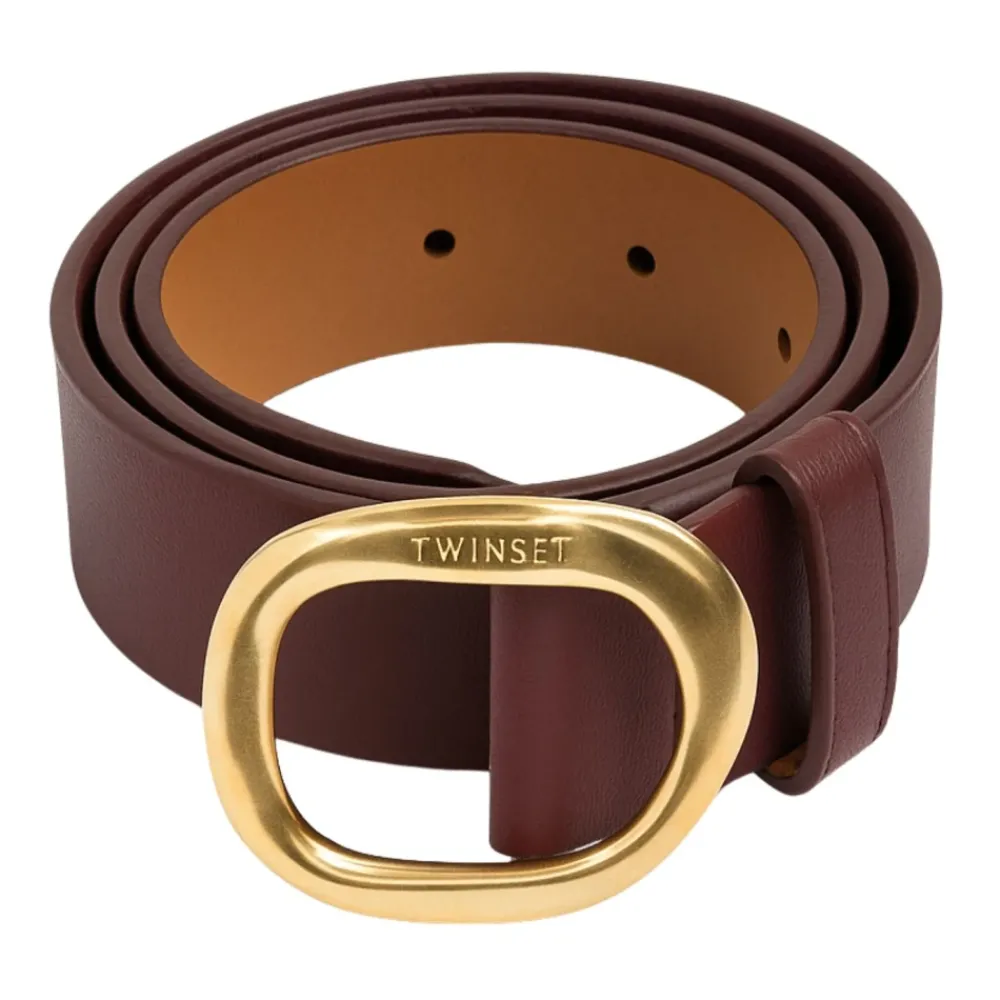 DAMES Twinset Riemen^Omkeerbare Riem met Ovaal Gesp