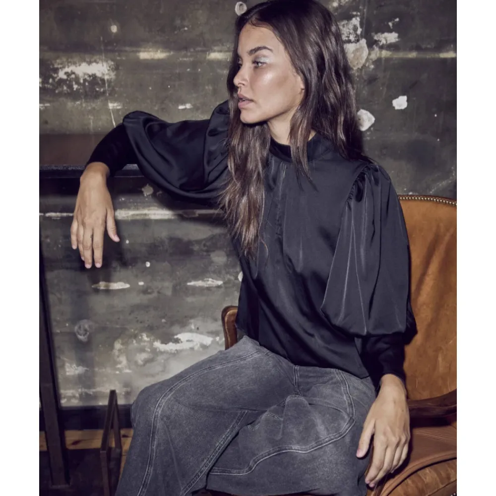 DAMES Co'Couture Open Back Blouse Lang Mouwlengte Top