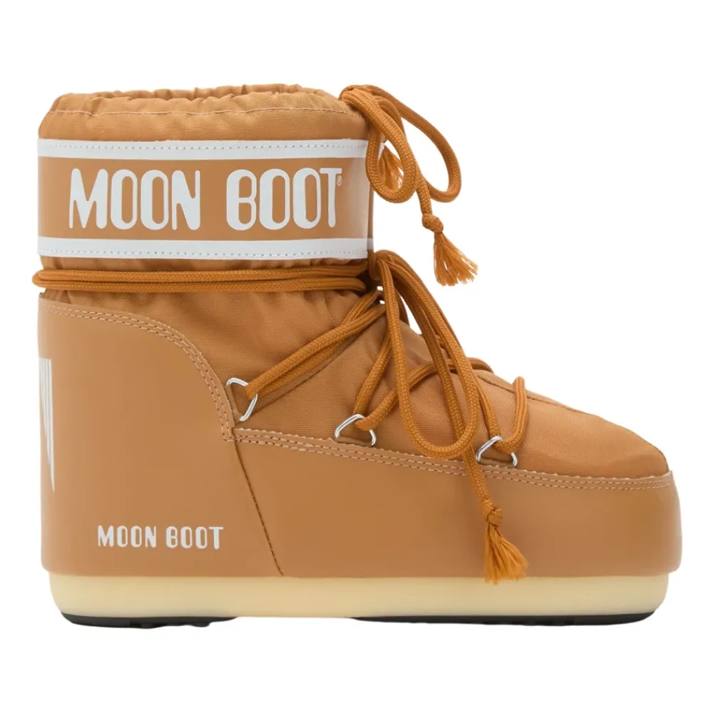 Heren Moon Boot Oranje Nylon Veterschoenen Enkellaarzen