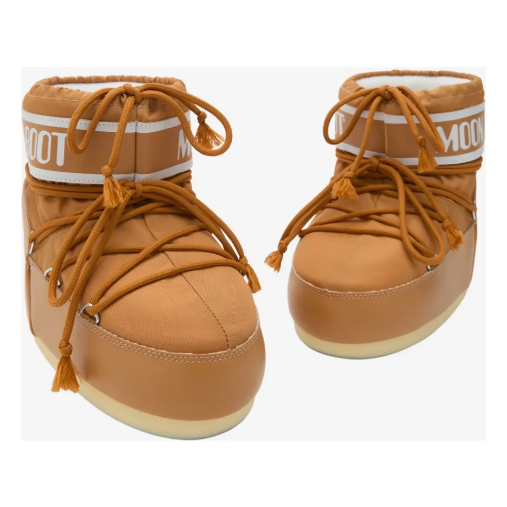 Heren Moon Boot Oranje Nylon Veterschoenen Enkellaarzen