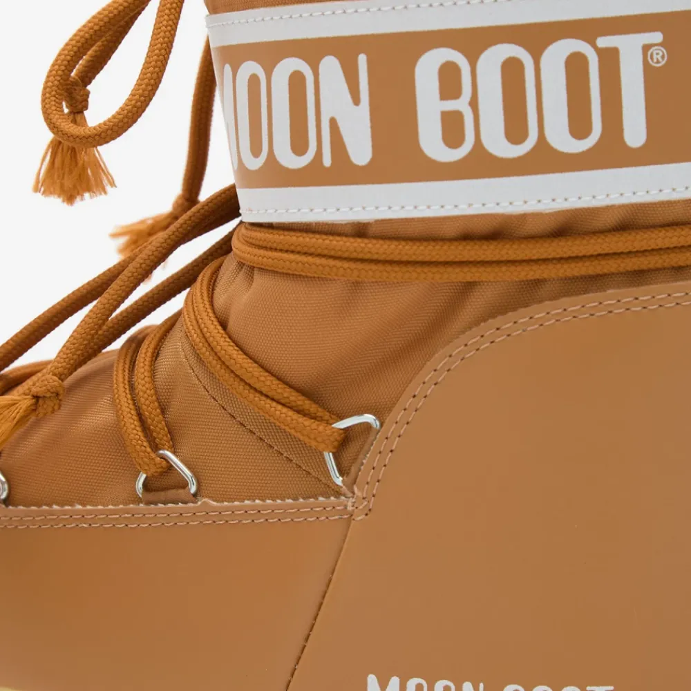 Heren Moon Boot Oranje Nylon Veterschoenen Enkellaarzen