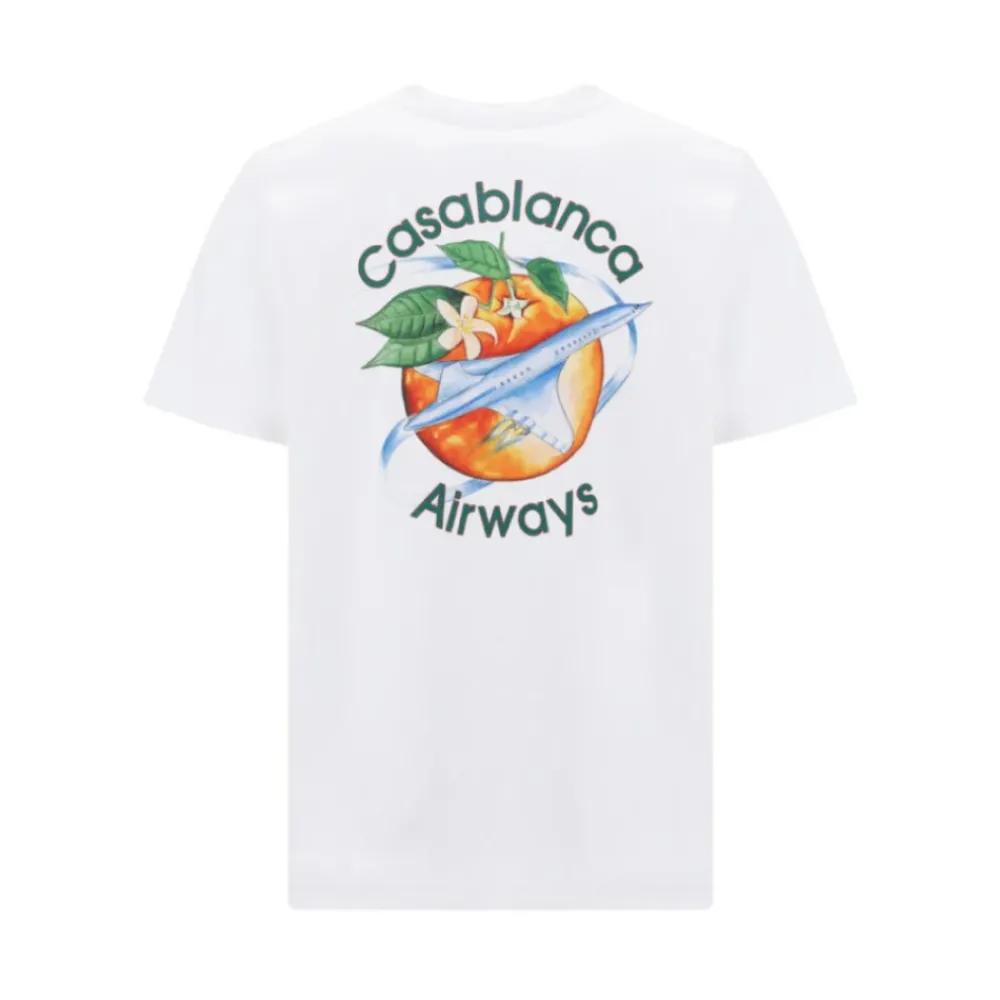 Heren Casablanca Shirts^Orbit Rond De Oranje T-Shirt