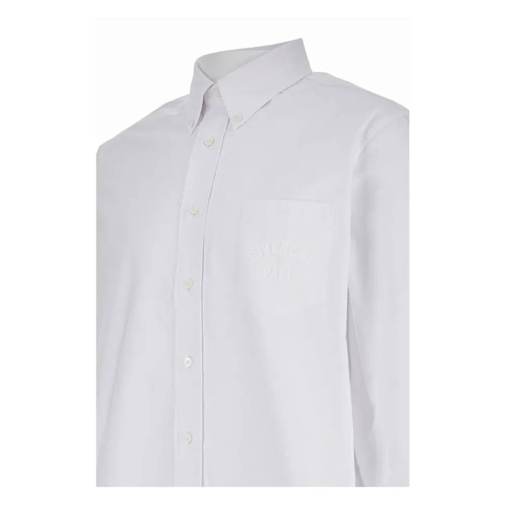 Heren Givenchy Overhemden^Overhemd van katoenoxford met Parijs borduursel