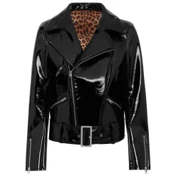 DAMES Philipp Plein Jassen^Oversize Glanzende Eco Leren Jas