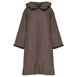 DAMES Cesare Gaspari Trenchcoats & Mantels^Oversized gewatteerde jas met capuchon en imitatiebont manchetten -