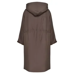 DAMES Cesare Gaspari Trenchcoats & Mantels^Oversized gewatteerde jas met capuchon en imitatiebont manchetten -