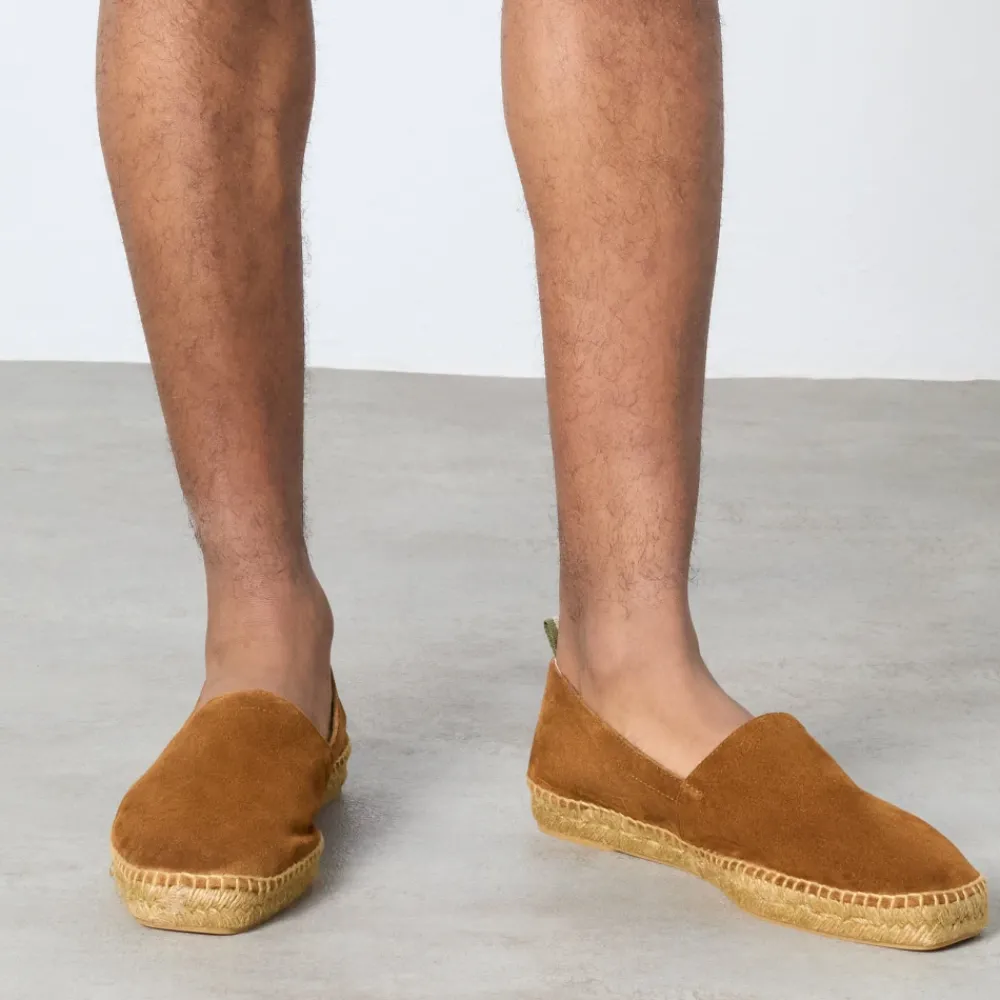 Heren Castañer Espadrilles^Pablo espadrilles van splitleer met taupe jute, met de hand genaaid in Spanje.