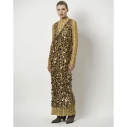 DAMES Dante 6 Jurken^Pailletten Babylon Hazelnoot Haze Jurk