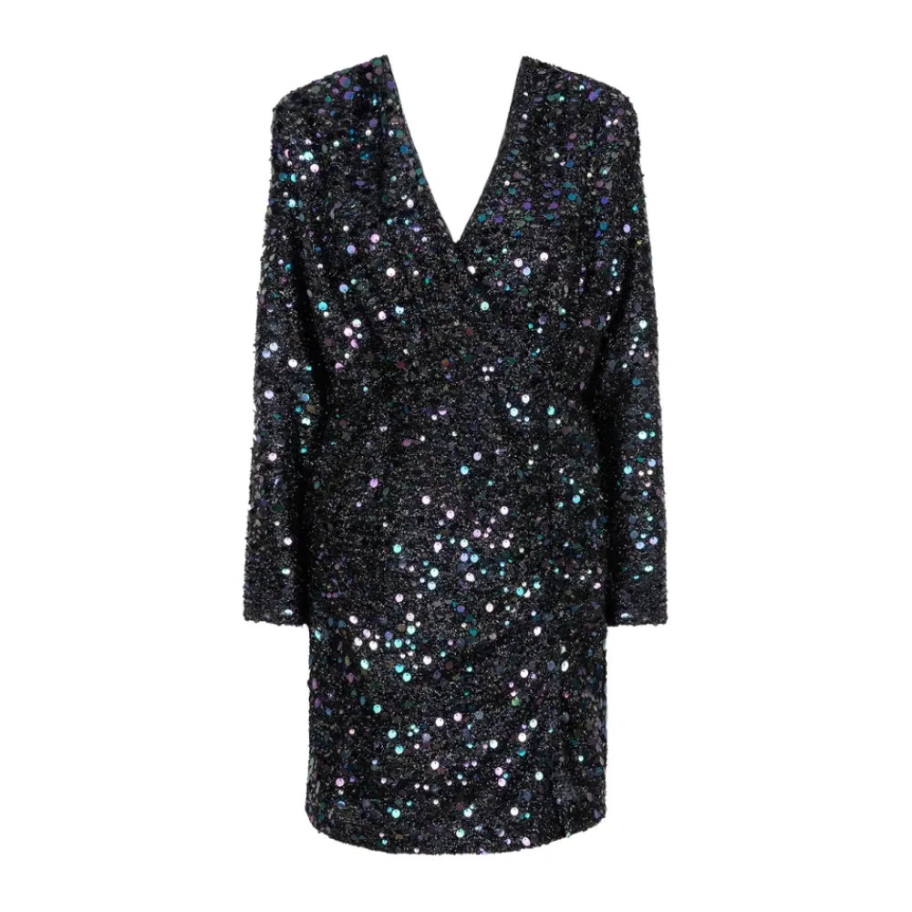 DAMES Dante 6 Pailletten Mini Jurk met V-Hals