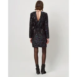 DAMES Dante 6 Pailletten Mini Jurk met V-Hals