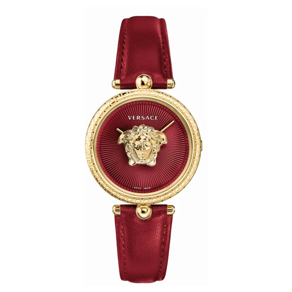 DAMES Versace Horloges^Palazzo Empire Lederen Gouden Horloge