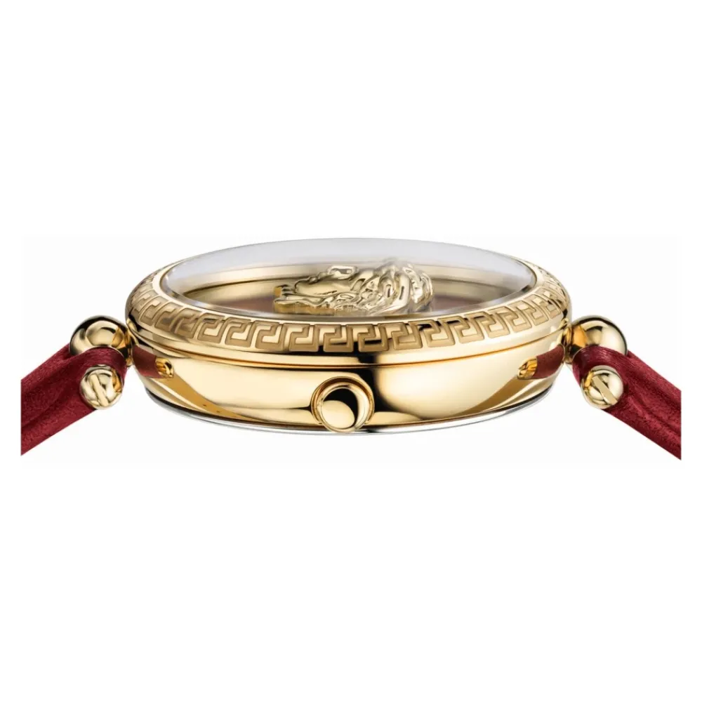 DAMES Versace Horloges^Palazzo Empire Lederen Gouden Horloge