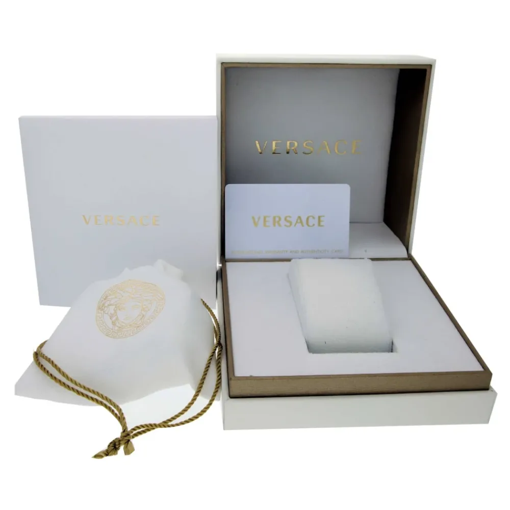 DAMES Versace Horloges^Palazzo Empire Lederen Gouden Horloge