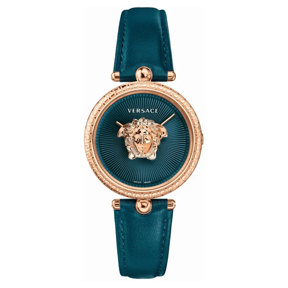 DAMES Versace Palazzo Groen Leren Horloge