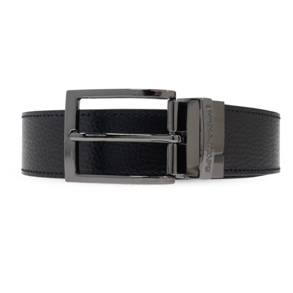 Heren Emporio Armani Palmellato-leren bedrukte omkeerbare riem