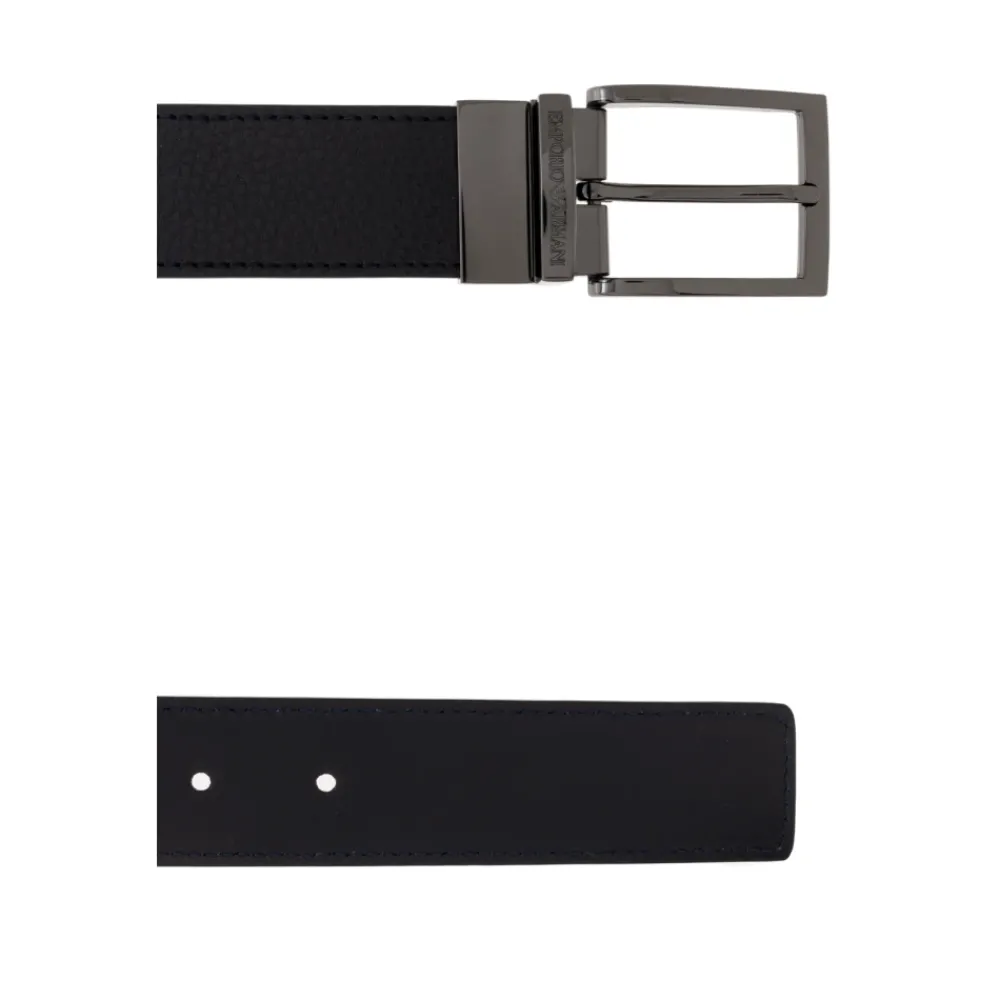 Heren Emporio Armani Palmellato-leren bedrukte omkeerbare riem