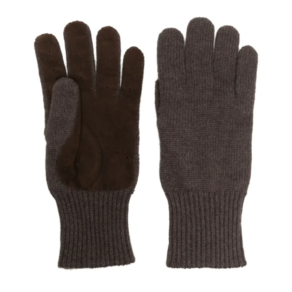 Heren Brunello Cucinelli Panelled Cashmere Gloves