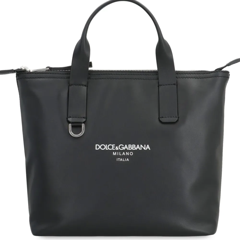 Heren Dolce & Gabbana Piccola glad lederen tote bag