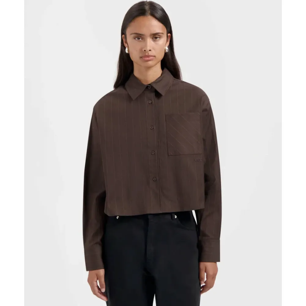 DAMES Olaf Hussein Pinstripe Cropped Shirt