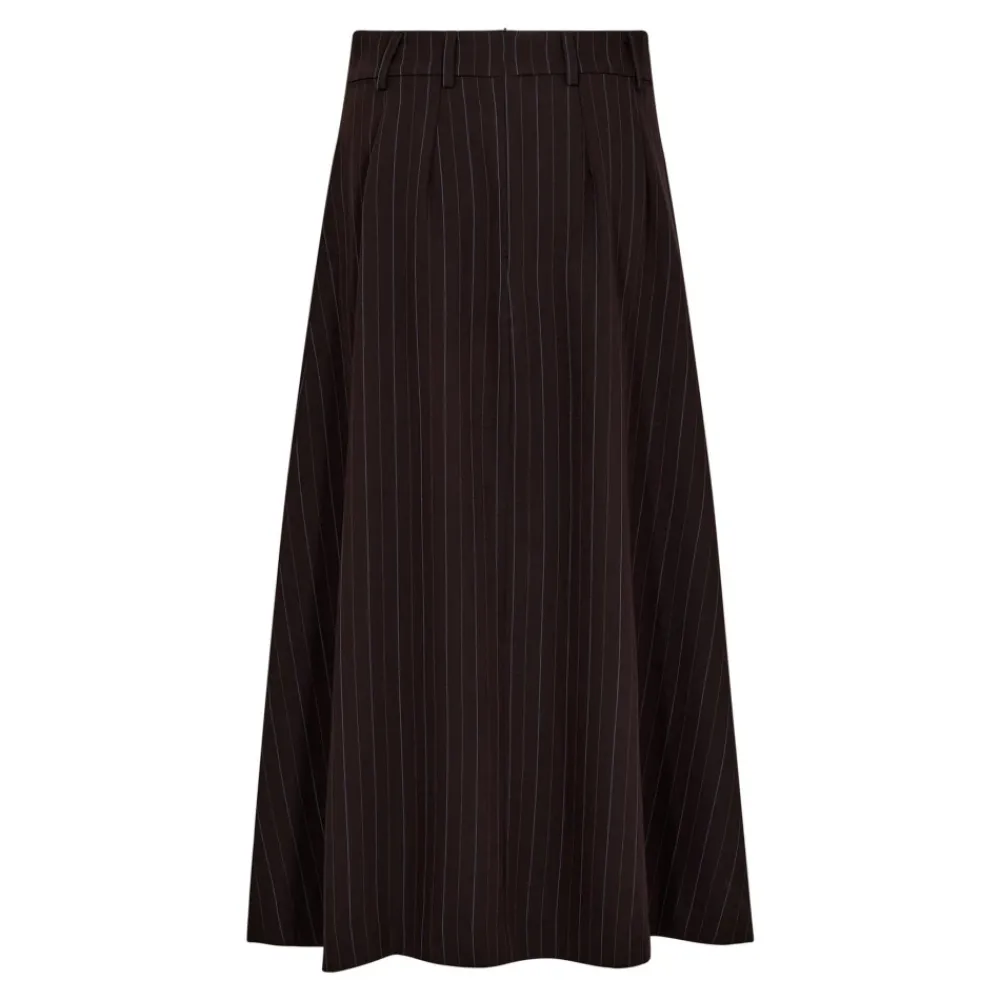 DAMES Co'Couture Pinstripe Plooirok in Donker