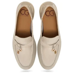 DAMES Cesare Gaspari Loafers^Platform Moccasins Aurora - Ivory