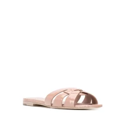 DAMES Saint Laurent Platte sandalen van poeder leer