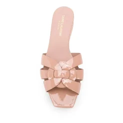 DAMES Saint Laurent Platte sandalen van poeder leer